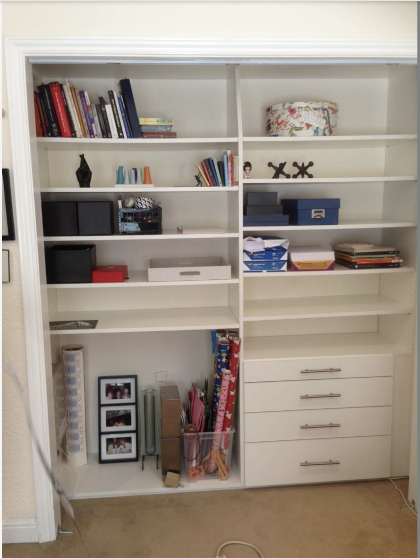 Craft Room Closet with Drawers